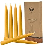 Natural Beeswax Taper Candles, DEYBBY Smokeless and Dripless Beeswax Candles, Long Lasting Burnin...