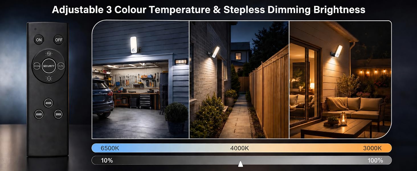 3 Color Temperature & Stepless Dimming