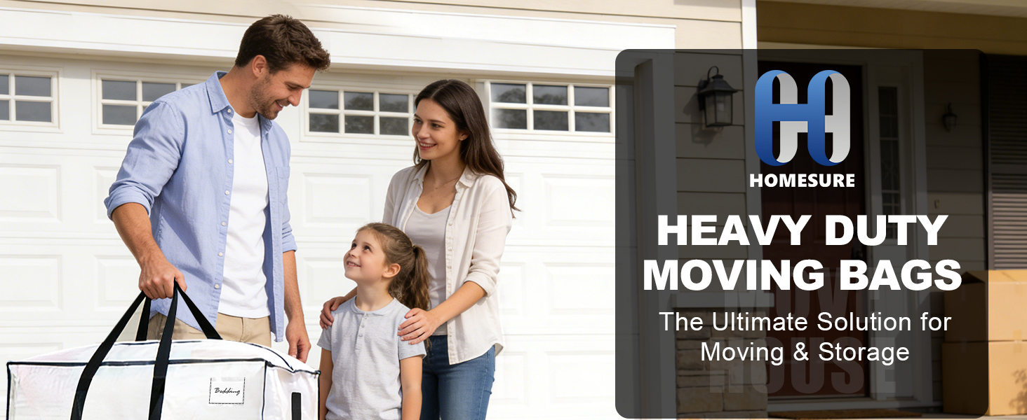 HOMESURE Supports 200lbs Heavy Duty Moving Bags - Durable Zipper & Wrap-Around Handles