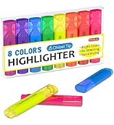 Highlighters, Shuttle Art 8 Assorted Colors Highlighter Pens, Chisel Tip Dry-Quickly Non-Toxic Hi...