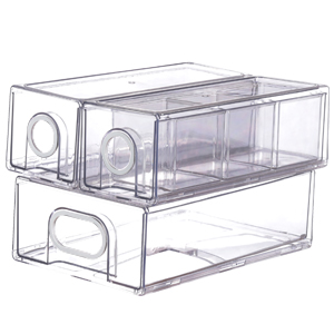 white organizer bins