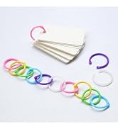 30pcs 15 mm/0.59 inch Multicolour Loose Leaf Binder Rings, Office Book Rings Candy Color Plastic ...