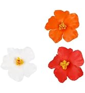 3Pcs Tricolor Hawaiian Flower Hair Clips for Women Plumeria Hibiscus Hair Clip 3.5 Inch Artificia...