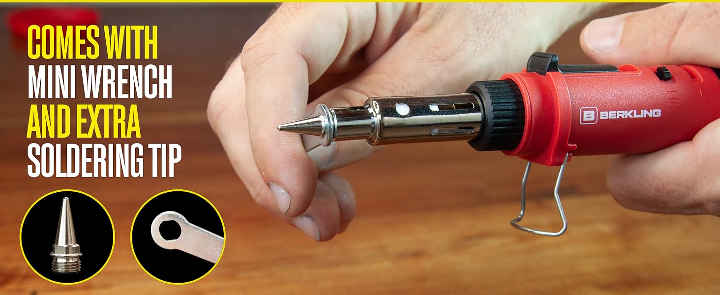 berkling propane soldering iron torch heat gun with mini wrench and conical tip