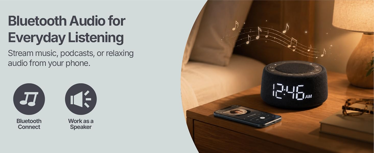 bluetooth sound machine alarm clock