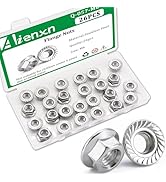 Aienxn 26PCS M6 x 1mm Thread 304 Stainless Steel Flange Nuts, Metric Serrated Flange Hex Lock Nuts