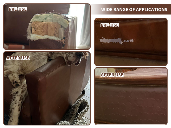 Before and after repairing sofa leather1