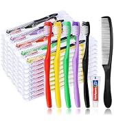 HAIFOTRVA 60Pcs Disposable Toothbrushes with Toothpaste and Comb,5g Toothpaste,7inch Hair Comb,In...
