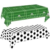 KFJBPB 2 Packs Soccer Tablecloth Plastic 54 X 108Inch, Soccer Party Decorations Table Cloth Dispo...