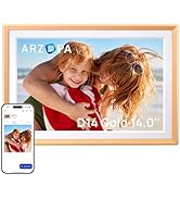 ARZOPA Digital Picture Frame WiFi 14" FHD IPS Touch Screen Smart Metal Photo Frame Electronic Fre...