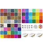 Ybxjges 28000Pcs Glass Seed Beads Bracelet Making Kit,72 Colors 2mm 3mm 4mm Seed Beads Kit, with ...