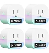 meross Matter Smart Plug Mini, FFS Easy Setup, 100% Privacy Smart Outlet, Compact Size, Support A...