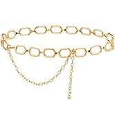 TOPACC Metal Link Chain Belt for Women Waist Chains Chunky Thick Chain Belt for Dresses Jeans