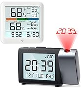 MeesMeek Projection Clock and Room Air Thermometer Hygrometer