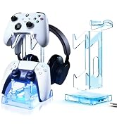 Joso Controller Holder with RGB Light, 2 Tier Acrylic Gaming Controller Stand for PS5/PS4/PS Port...