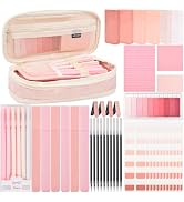 Aesthetic School Supplies with Pencil Pouch - 47Pcs Cute College Essentials Set, Big Capacity Pen...