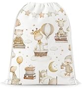 KDHTY Safari Nursery Organizer Storage Drawstring Gift Bags for Kids Toys Clothes Blanket Storage...