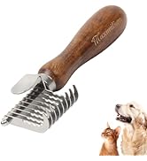 Histotree Dog Dematting Comb with Wooden Handle Stainless Steel Safety Blades Dog Dematting Fur R...