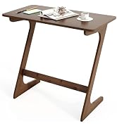 Giantex Bamboo TV Tray Table, Z Shaped Sofa Couch Side Table for Eating Snacks Coffee Laptop, Mod...