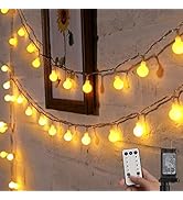 Minetom Globe String Lights, 33 Feet 100 Led Fairy Lights Plug in, 8 Modes with Remote Mini Globe...