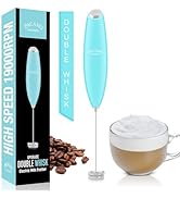 PACAHO Powerful Milk Frother Wand with Double Whisk, Handheld Electric Foam Maker, Hand Coffee Mi...