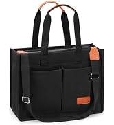 ZORFIN Canvas Tote Bag for Women with Zipper and Compartments Crossbody Work Laptop Bag for Trave...