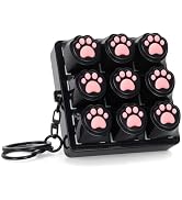 FunisFun Cat Paw Keyboard Fidget Toys for Adults, Keyboard Fidget Clicker Keychain with Clicky So...