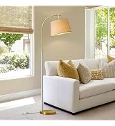 G-SAFAVA 63" Wood Floor Lamps for Living Room with Foot Switch Arc Tall Standing Lamp for Bedroom...