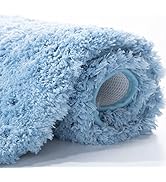 Bathroom Rugs Microfiber Plush Bath Mat Machine Washable, Slip Resistance Rubber and Absorbency B...