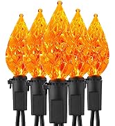 ODEETRONIC Halloween Orange Lights, 19.68ft 60 LED Orange String Lights Connectable, 120V UL Cert...