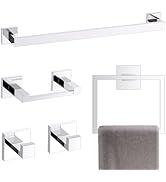 TURS Chrome 5-Piece Bathroom Hardware Set Towel Bar Set SUS304 Stainless Steel Towel Racks for Ba...