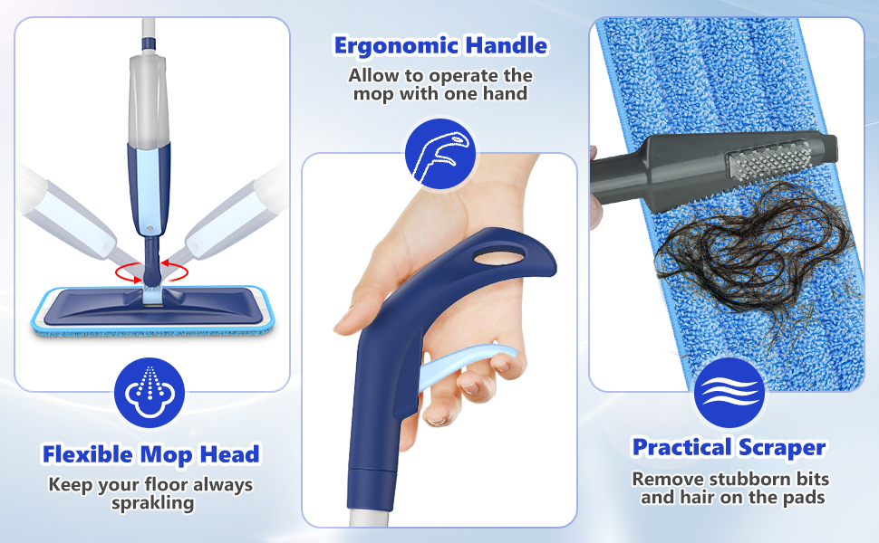 spray mop with washable pads