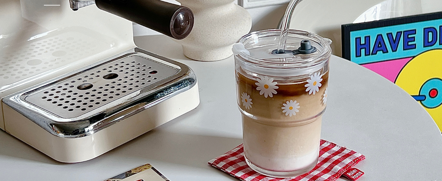 daisy glass cup