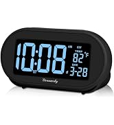 DreamSky Alarm Clocks for Bedrooms, Auto Set Digital Clock with Date & Temp | Electric Desk Clock...