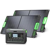 2400W Solar Generator with 2x100W Portable Solar Panels (ship separately), 1843Wh LiFePO4 Battery...