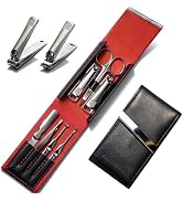 7 Pcs Nail Clippers Set, Stainless Steel Fingernail & Toenail Clipper Set, Portable Travel Mens N...