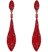 EVER FAITH Austrian Crystal Wedding Prom Jewelry Double Waterdrop Bridal Party Pierced Dangle Ear...