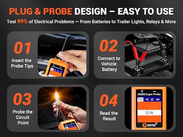KZYEE KM06 Essential Power Circuit Probe Tester