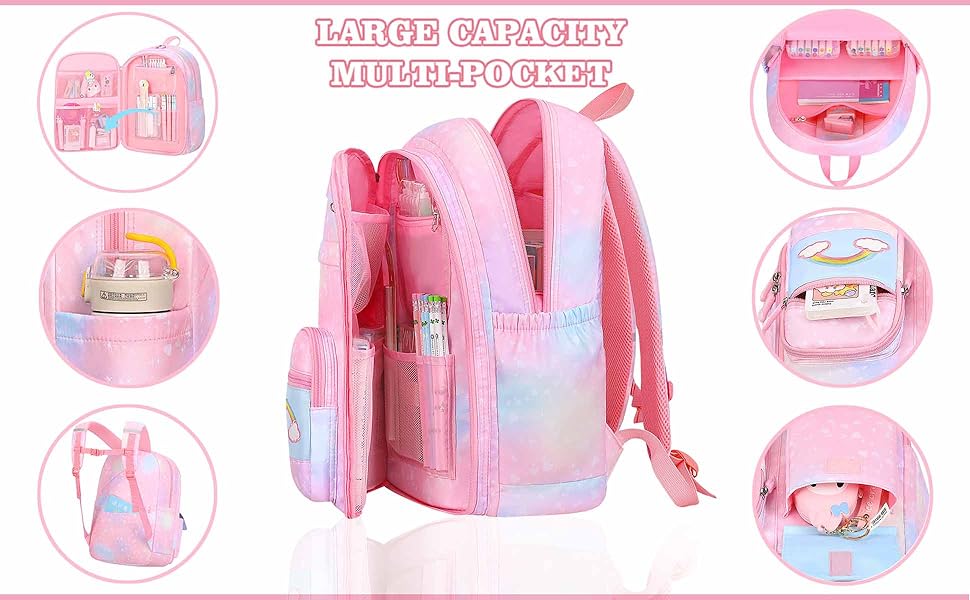 Large capacity, multiple pockets
