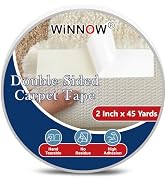 WINNOW - Double Sided Carpet Tape,2 Inch x 45 Yards Residue-Free Carpet Tape,High Adhesive Double...