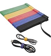 180PCS Cable Ties 8 Inch Multi-Colour Cable Ties Reusable Fastening Cable Ties Adjustable Hook & ...