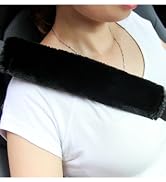 Amooca Soft Faux Sheepskin Seat Belt Shoulder Pad for a More Comfortable Driving