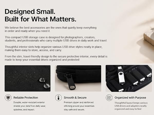 anti static usb flash drive case holder with labeling stickers small tech organizer for purse bag