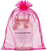 YunKo 50pcs Organza Bags 6x9 Inches Drawstring Gift Bags Sheer Organza Wedding Favor Bags Mesh Gi...