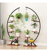 AISUNDY Plant Stand Indoor, Half Moon Plant Shelf Stand Multiple Tiered Decorative Flower Shelves...