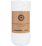 Organic Cotton White Swaddle Blanket for Newborn - 100% Organic, Toxic-Free, All-Natural, Muslin,...