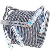USB C to USB C Cable10ft,240W 2-Pack Braided 180°Rotating Type C Charging CableFast Charge for iP...