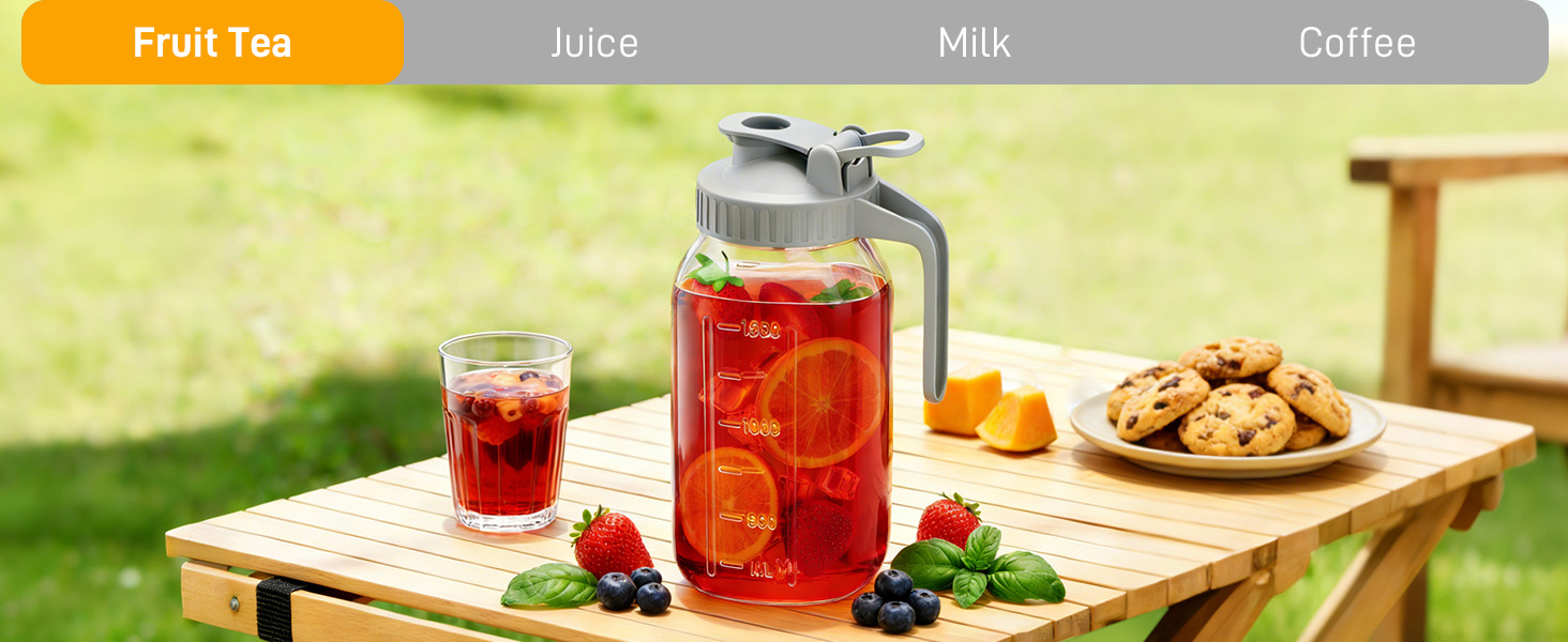 Glass Pitcher with Lid