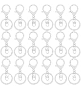 30Pcs Lobster Claw Clasps Keychain for Jewelry Making,Metal Lobster Clasp Swivel Trigger Clips wi...