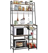 Large Kitchen Baker’s Rack with Storage Coffee Bar Station, 68inch Microwave Oven Stand with Pull...